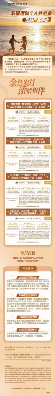 2月24日工银理财推两只个人养老金理财产品，投资稳健兼顾灵活
