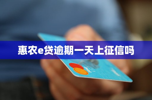 惠农e贷逾期一天上征信吗