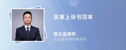 民事上诉书范本